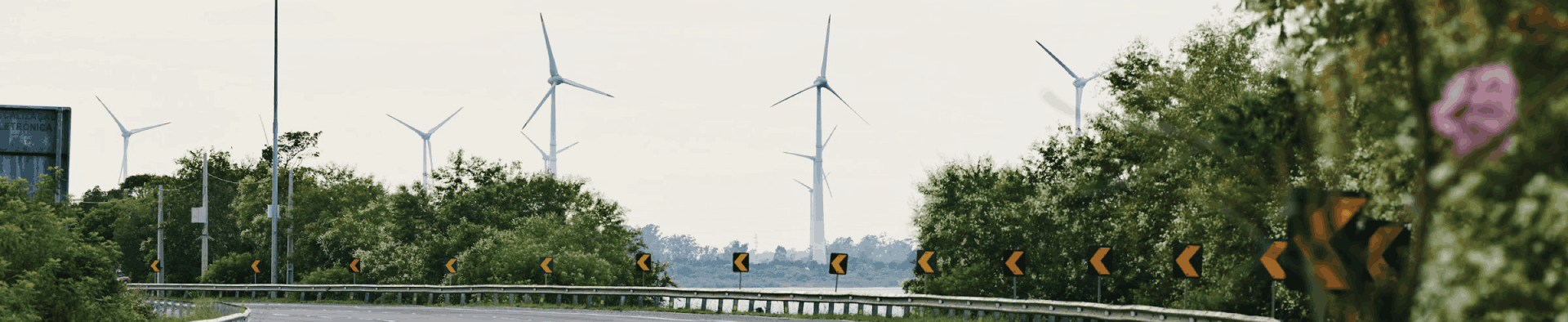 Knowledge page image with road and windmills