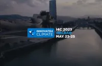 Innovate4Climate 2023 Banner Image Buildings near a lake
