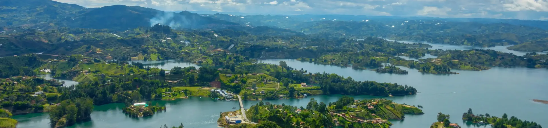 A beautiful view from top showing an area of land