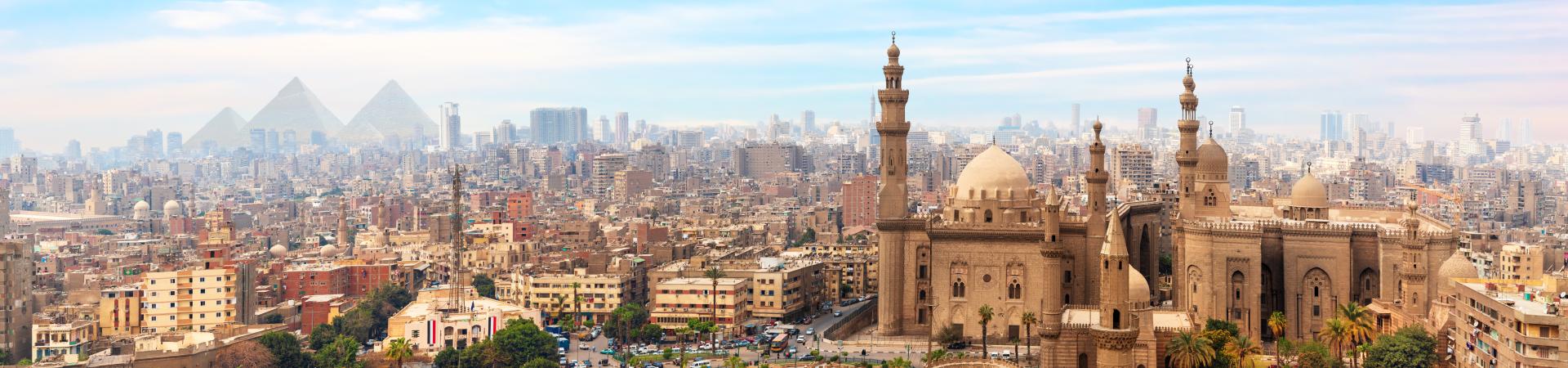 The Mosque-Madrassa of Sultan Hassan in the panorama of Cairo, Egypt. Photo: AlexAnton/AdobeStock