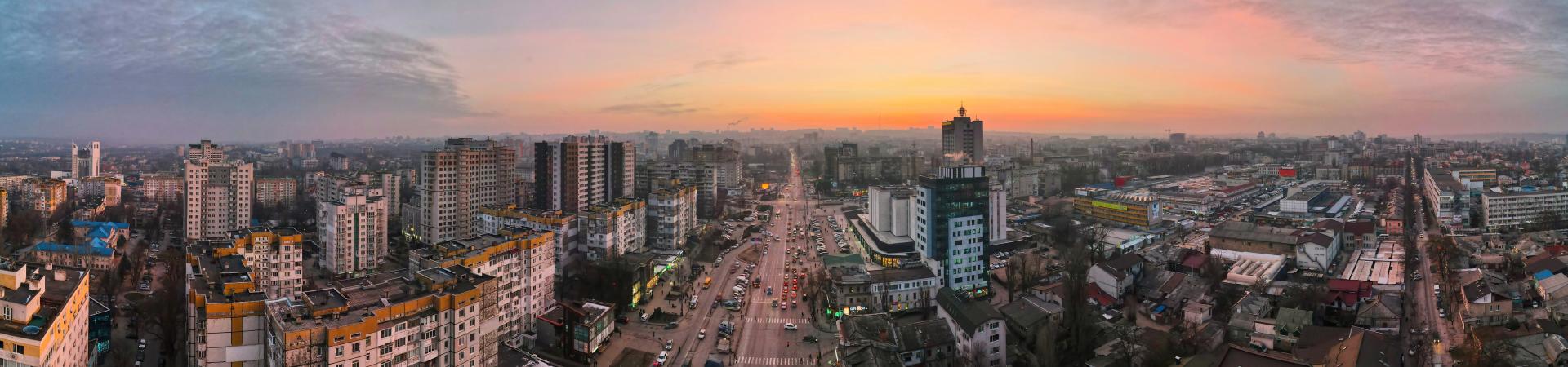 Aerial drone panorama view of Chisinau, Moldova. Photo: frimufilms/AdobeStock