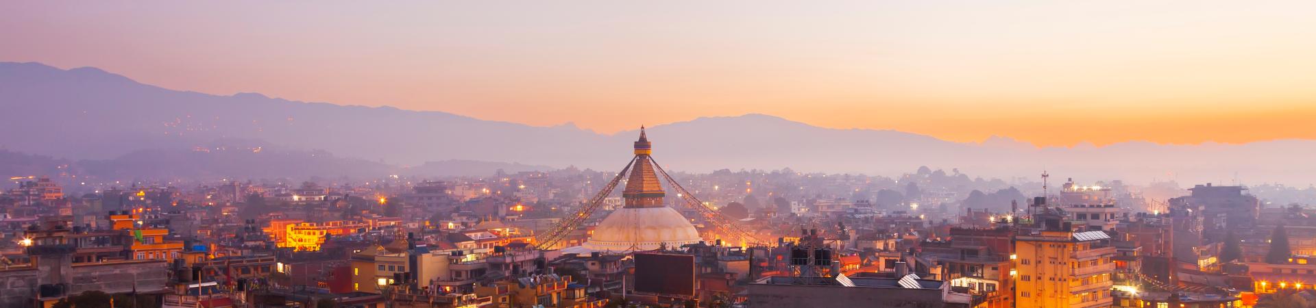 Colorful Kathmandu panorama cityscape in twilight sunset. Photo: Issara/AdobeStock
