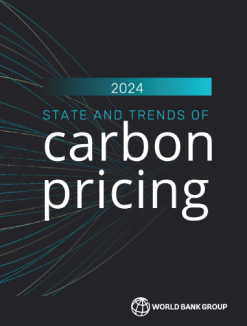 Black background with text State and Trends of Carbon Pricing