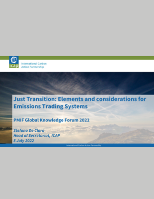 Elements and considerations for Emissions Trading Systems Just Transition: Elements and considerations for Emissions Trading Systems