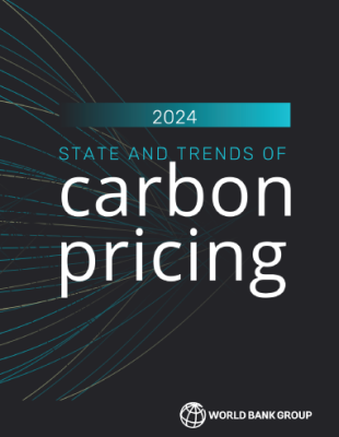 Black background with text State and Trends of Carbon Pricing