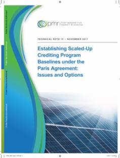 Cover of Establishing scaled-up crediting program baselines under the Paris Agreement: Issues and options