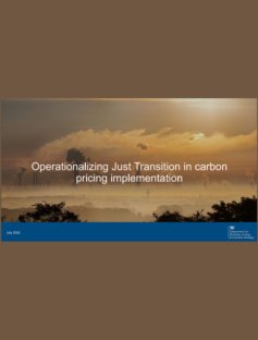 Operationalizing Just Transition  Operationalizing Just Transition in carbon pricing implementation