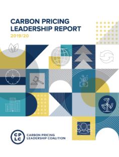 An image with multiple logos and Carbon Pricing Leadership Report heading