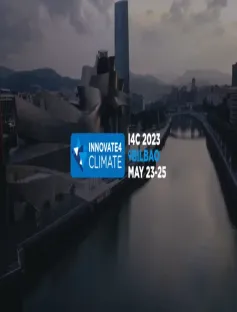 Innovate4Climate 2023 Banner Image Buildings near a lake